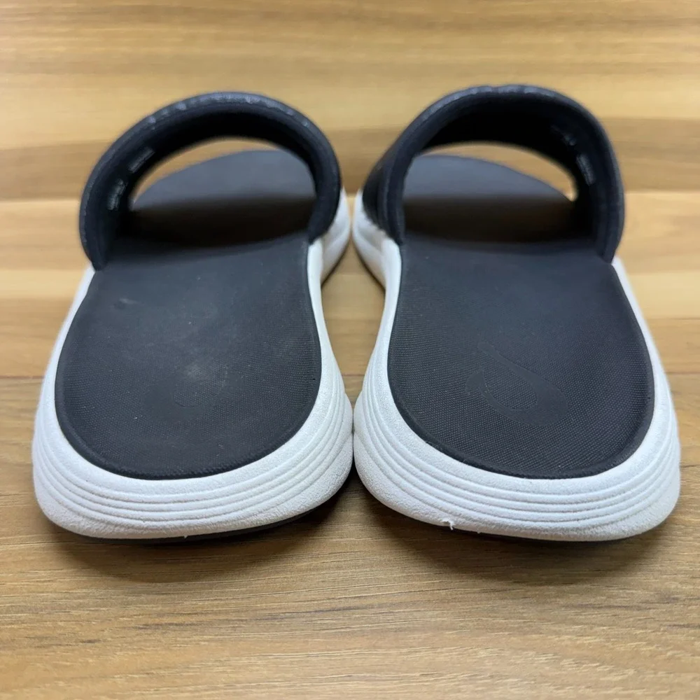 Olukai Komo Slide Mens‎ 11 Black Comfort Sandals Travel Pool Summer Resort